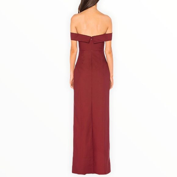 NBD x Revolve Maroon Off Shoulder Corah Gown - Picture 2 of 15